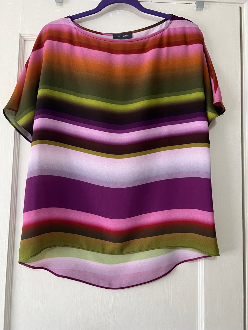 The Limited Purple, Green & Pink Striped Blouse